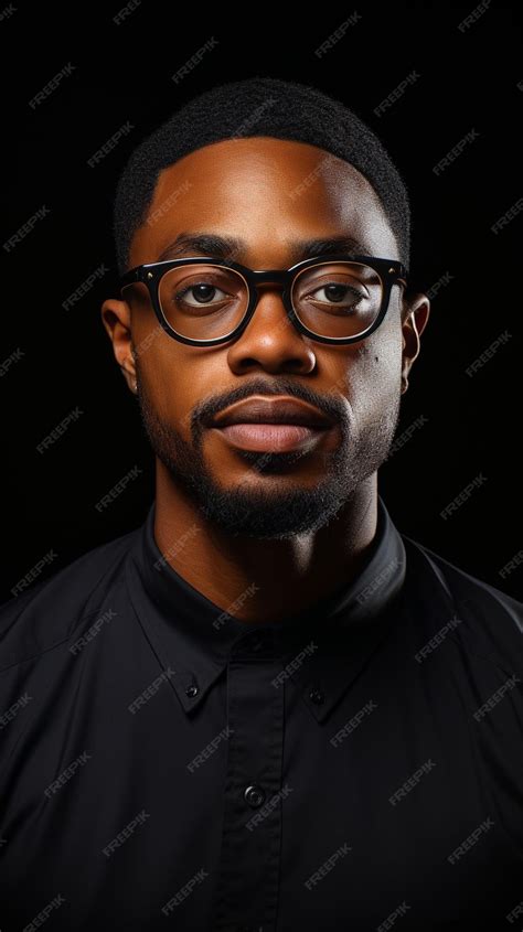 Premium Ai Image Black Man Wearing Glasses