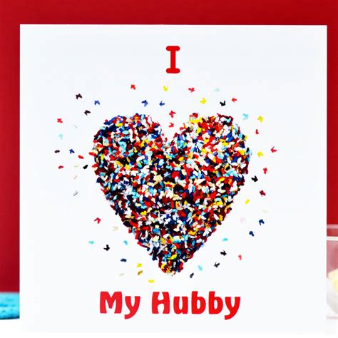 I Love My Hubby Heart Card Romantic Husband Card By Inkywool Butterfly