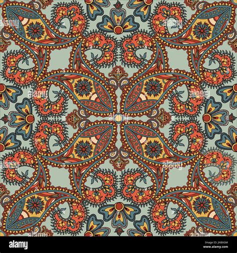 Flourish Tiled Pattern Abstract Floral Geometric Seamless Oriental