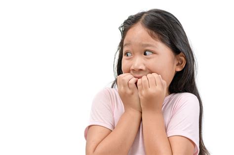 Portrait Of Shocked Or Scared Kid Girl Isolated Stock Photo Download