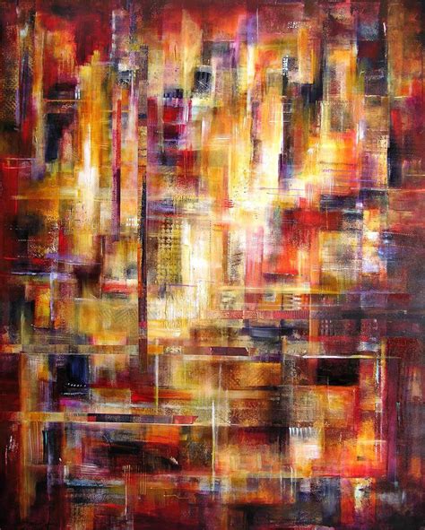 Large Abstract Cityscape Print Of City Lights Chicago Skyline Art