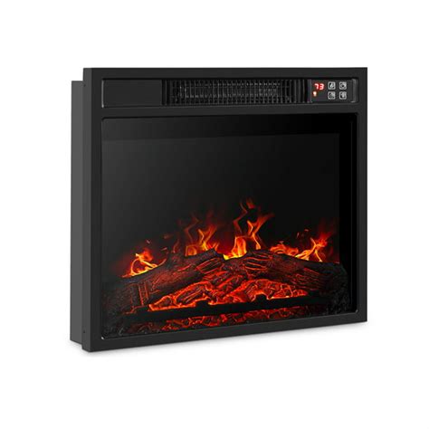 Belleze 18 Embedded Electric Fireplace Insert Remote Heater Glass View
