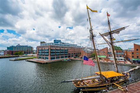 View Of The Waterfront In Fells Point Baltimore Maryland Editorial