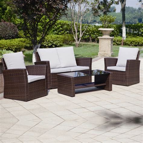 Black rattan garden chairs ukzn emails. 4 Piece Algarve Rattan Sofa Set for patios, conservatories ...