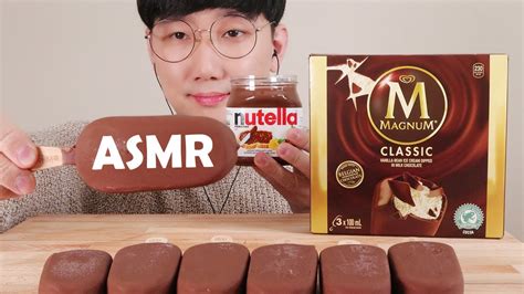 Asmr Magnum Chocolate Ice Cream Dessert Nutella Mukbang 매그넘 초콜릿 아이스크림