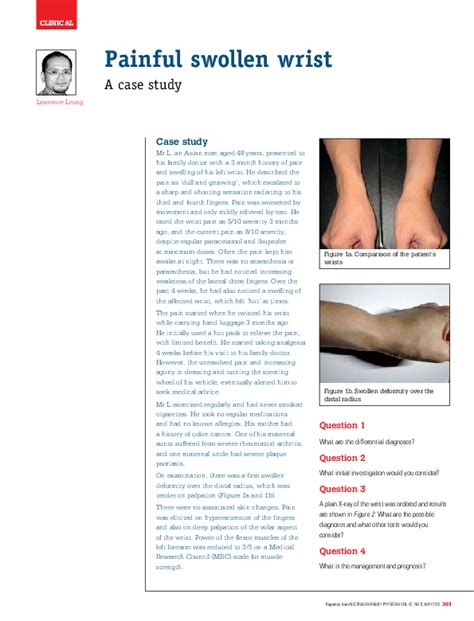 Pdf Painful Swollen Wrist A Case Study Lawrence Leung