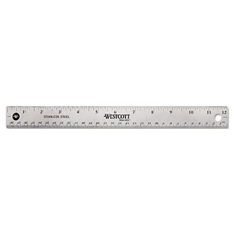 Westcott 10415 12 Stainless Steel Ruler With Cork Back And Hanging