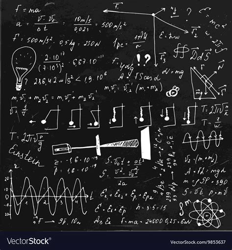 Physics Blackboard Image Royalty Free Vector Image