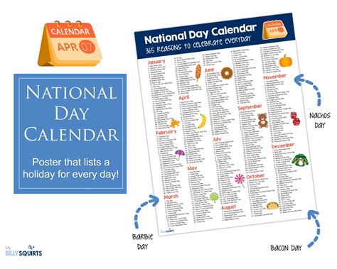 National Food Days 2023 Printable Get Your Hands On Amazing Free
