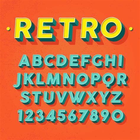 Retro 3d Font Vector 165809 Vector Art At Vecteezy