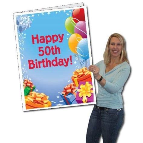 Large 50th Birthday Greeting Card Victorystore
