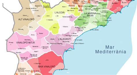 Municipios Alicante Provincia Mapas Vectoriales Eps Illustrator