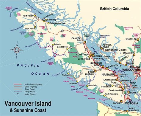 La Isla De Vancouver Camping Mapa Mapa De La Isla De Vancouver