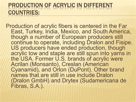 Properties And Uses Of Acrylic Fiber Ppt