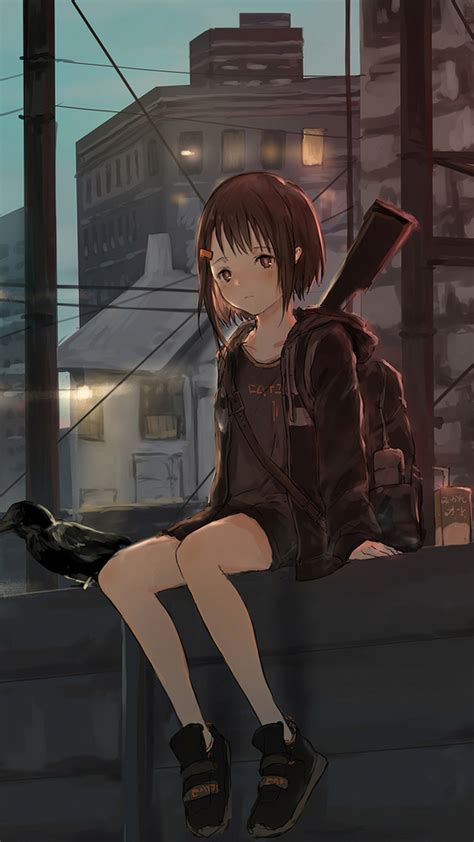 540x960 Anime Girl Sitting Alone Roof Sad 4k 540x960 Resolution Hd 4k