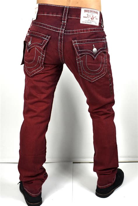 True Religion Mens Hand Picked Colored Straight Big T Jeans