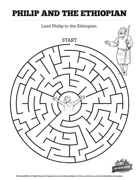 Acts 8 Philip And The Ethiopian Bible Mazes Can Your Kids Navigate