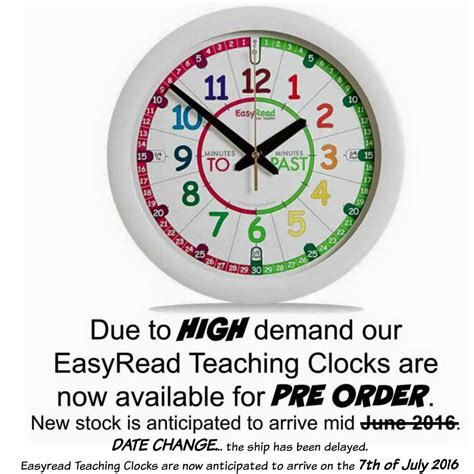Easyread Time Teacher Rainbow Past And To Wall Clock Math Time