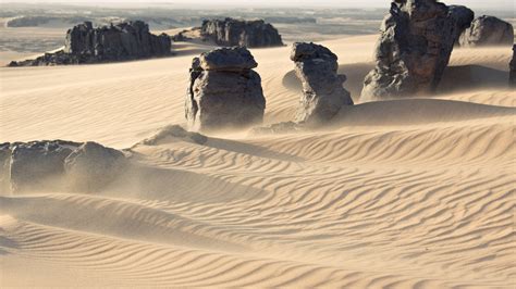 Africa Algeria Desert Dune Dust Landscape Rock Sahara Sand Tassili N