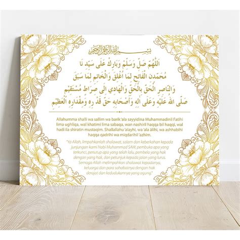 Jual Poster Bacaan Sholawat Fatih Pembuka Rezeki Hajat Solawat Doa