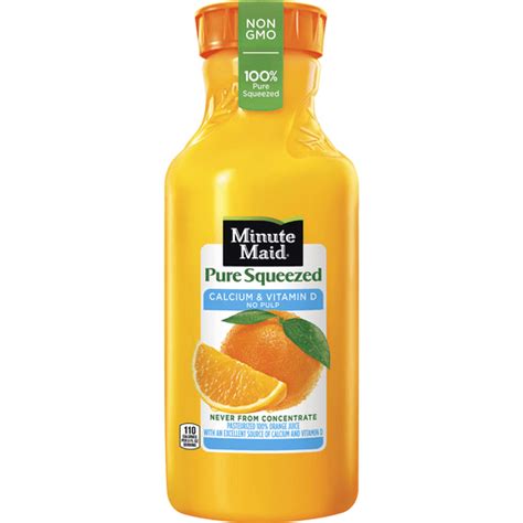Minute Maid Orange Juice 100 Nfc Pulp Free With Calcium Bottle 52 Fl