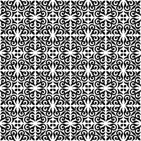 Black On White Ornamental Scroll Seamless Repeat Pattern Background