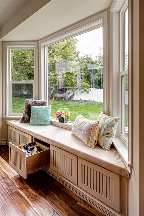 Millcreek Maple Linen Toffee Window Seat And Storage Window Seat
