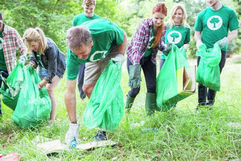 Environmentalist Volunteers Picking Up Trash Stock Photo Dissolve