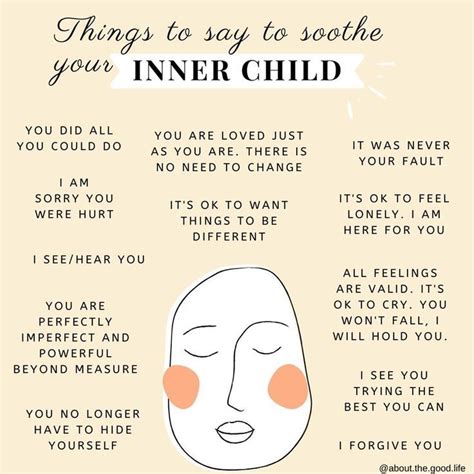 Words To Self Soothe Inner Child Healing Emotional Health Mental