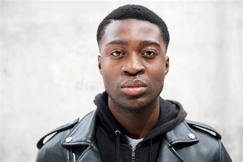 Close Up Portrait Of Young Black Man Staring Stock Photo Image Of