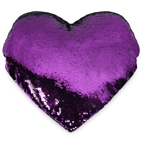Throws Pillow Heart Shaped Shining Sequins Writable Pillow Pp Cotton