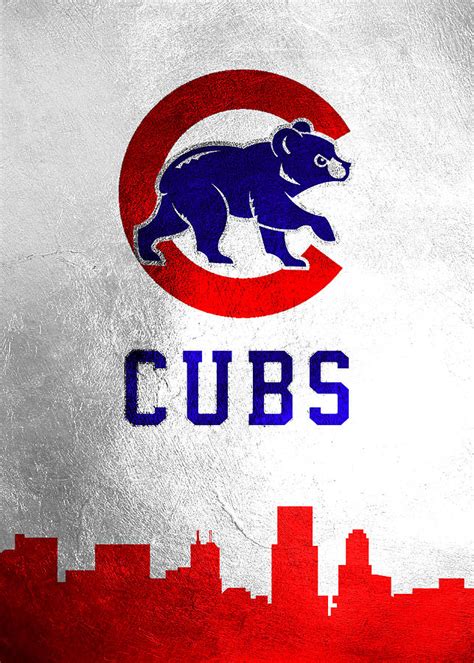 Chicago Cubs Skyline Wall Art Digital Art By Ab Concepts