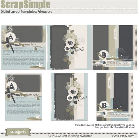 Scrapsimple Digital Layout Templates Primavera Digital Scrapbooking