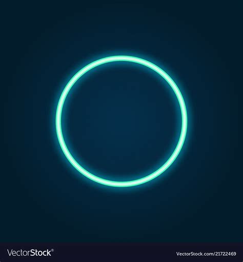Neon Circle Bright Blue Shining Light Background Vector Image