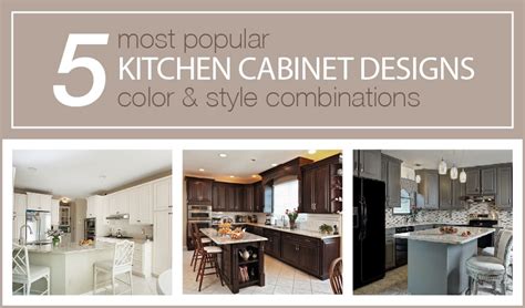I love the green and gold combination with the gold cabinet handles. 5 Most Popular Kitchen Cabinet Designs: Color & Style ...
