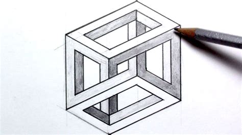 3d Illusion Drawing Easy How To Draw An Optical Illusion Escher Cube