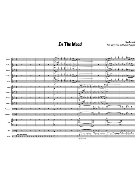 In The Mood Sheet Music For Piano Alto Saxophone Tenor Saxophone