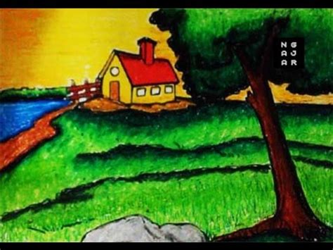 Cara menggambar dan mewarnai pemandangan air terjun dan rumah dengan gradasi warna oil pastel. Tutorial Mewarnai Pemandangan Sederhana Indah Pakai Krayon ...
