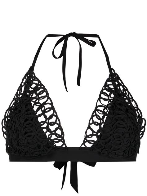 La Perla Crocheted Effect Triangular Bikini Top Laperla Cloth Emo