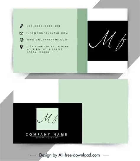 Business Card Templates Modern Elegant Dark Blue Design Vectors Graphic
