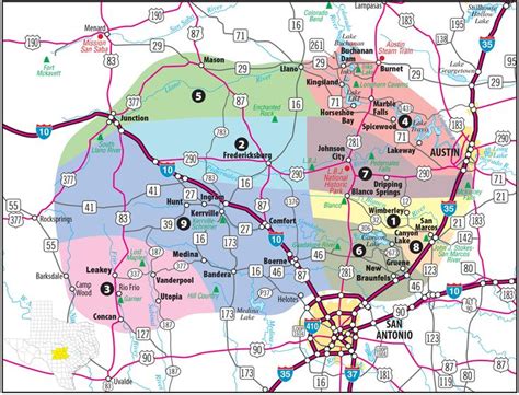 To get there from fredericksburg, head north on. Texas Hill Country Map with Cities & Regions · Hill ...