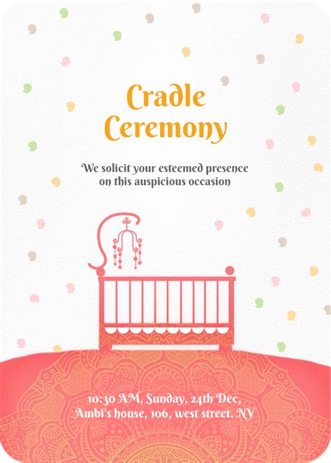And if you receive an invitation, the first thing you need to do is sending them a nice naming ceremony wish. Card Preview | Cradle ceremony, Naming ceremony invitation ...