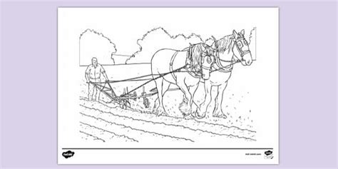 FREE Ploughing Out The Dried Out Ground Colouring Sheet Twinkl