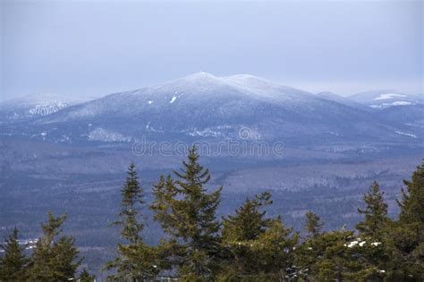 View Of Kennebago Mountain From Summit Of Bald Mountain In Winter