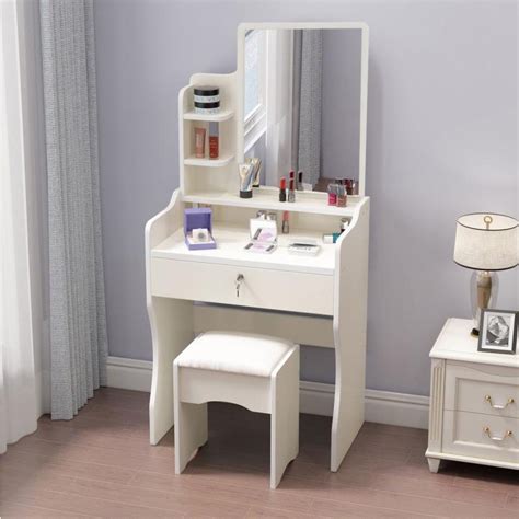 Homecare Vanity Dressing Table Design With Rectangular Mirror For Bed