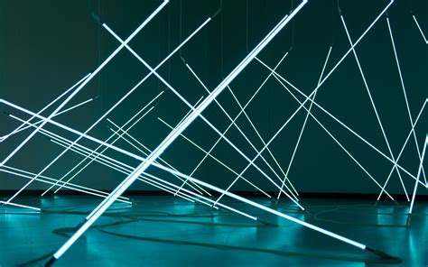 Download Wallpaper 3840x2400 Neon Installation Light Rays 4k Ultra