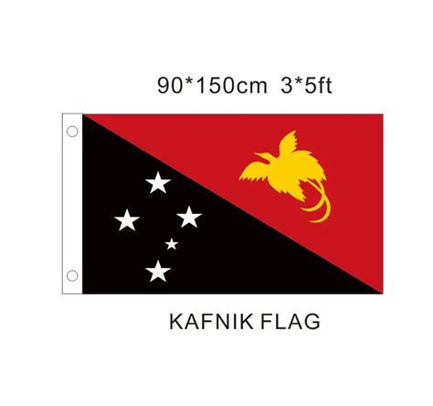 Kafnikpapua New Guinea Flag 3x5 Ft 150x90cm Banner 100d Polyester
