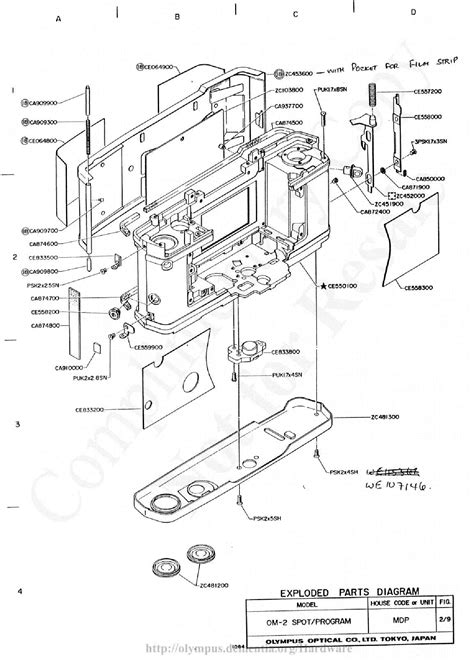 Olympus Om 2s Exploded Parts Diagram Service Manual Download