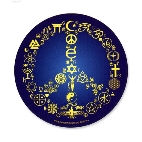 Coexist Peace Symbol Interfaith Color Mini Sticker