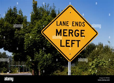 Traffic Merge Sign Hi Res Stock Photography And Images Alamy